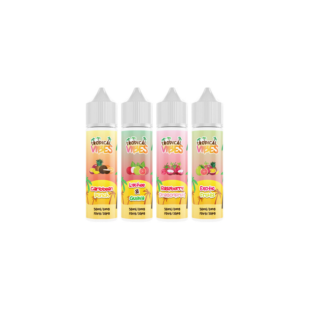 (Exotic Fruits, x 10) Tropical Vibes 50ml Shortfill 0mg (70VG/30PG)