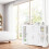 Costway 3-Tier Buffet Cabinet Sideboard w/Glass Doors &2 Drawer Elegant Design 8