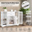Costway 3-Tier Buffet Cabinet Sideboard w/Glass Doors &2 Drawer Elegant Design 4