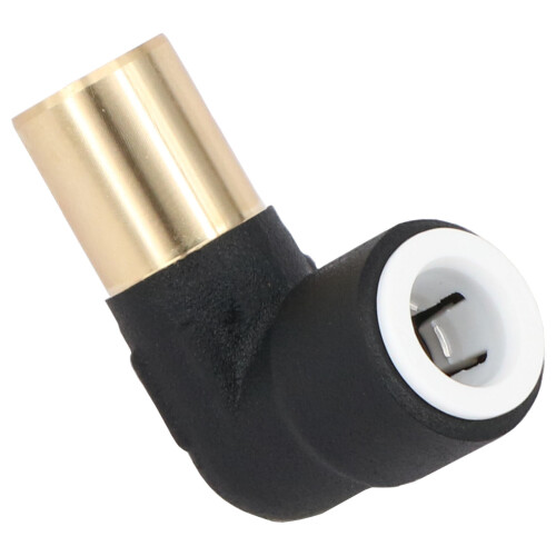 SPARES2GO Radiator Valve Reducing Elbow Stem Compression 15mm x 10mm Pushfit Black 2