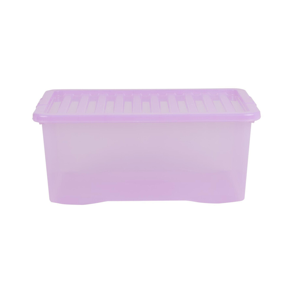 Wham Crystal 45 Liter Plastic Storage Box With Lid 60 x 40 x 25 cm - Tint Lilac