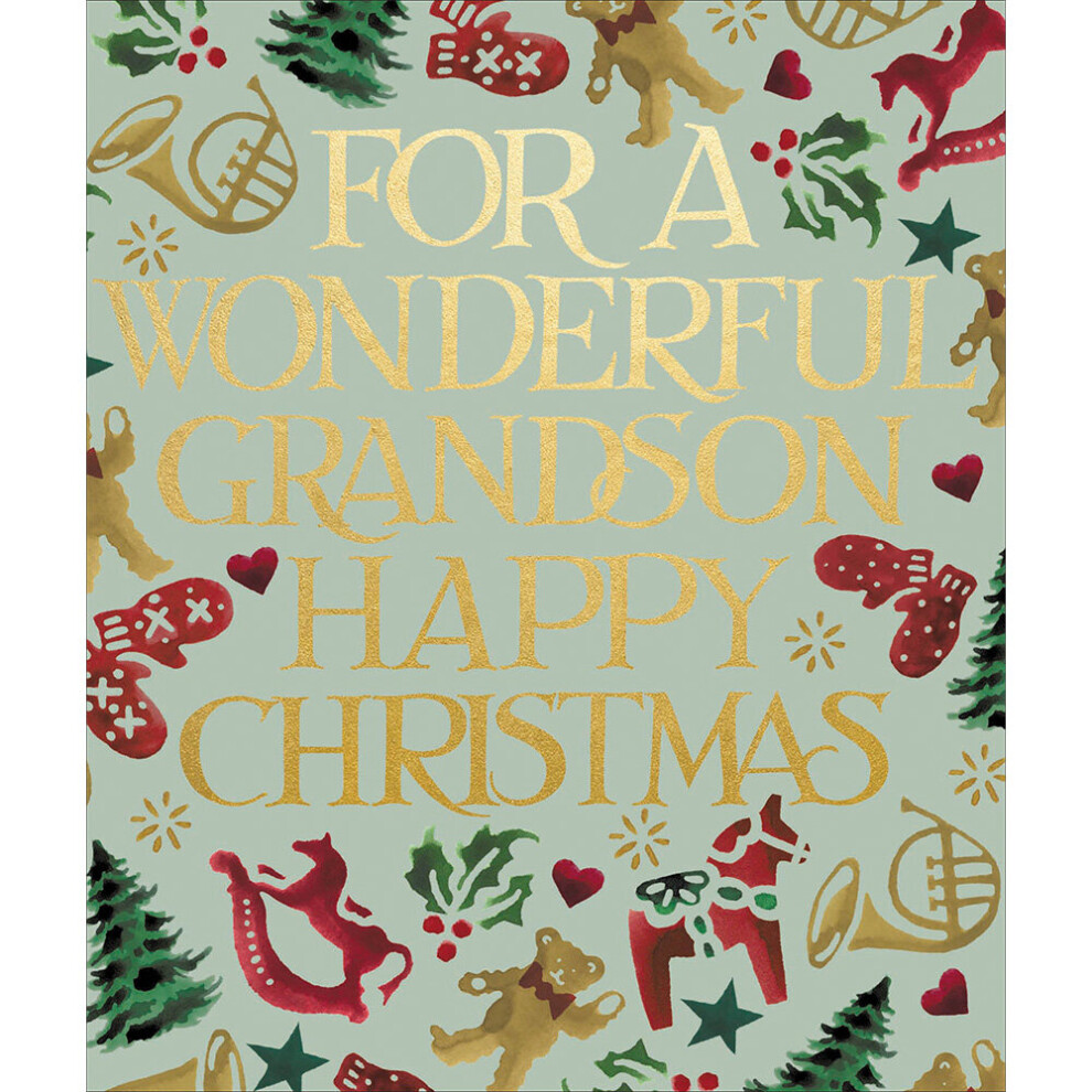 Emma Bridgewater Wonderful Grandson Festive Christmas Card Xmas Greeting Cards