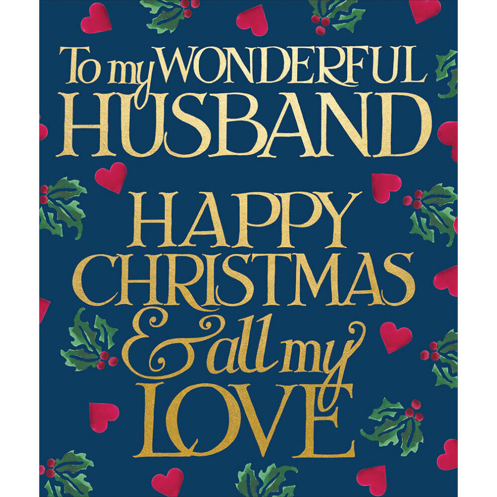 Woodmansterne Emma Bridgewater Wonderful Husband Festive Christmas Card Xmas Greeting Cards