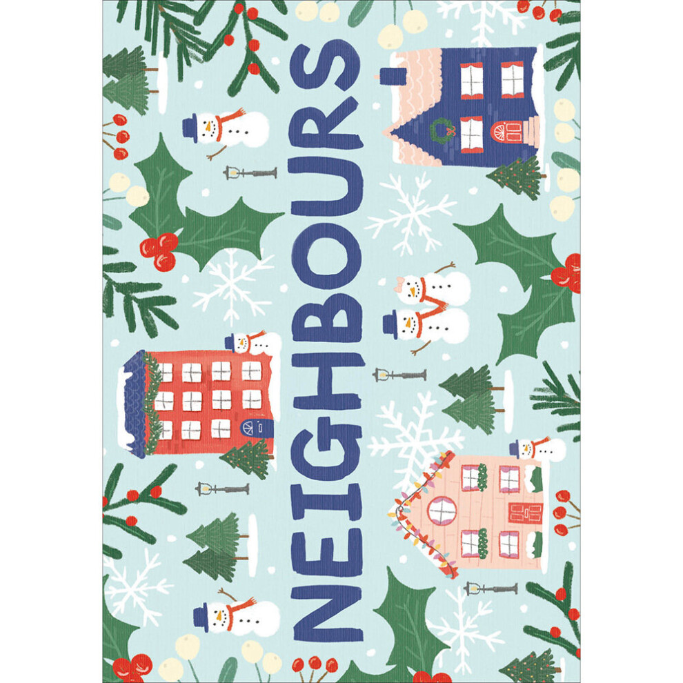 Woodmansterne Candy Cane Lane To Neighbours Contemporary Christmas Card Xmas Greeting Cards