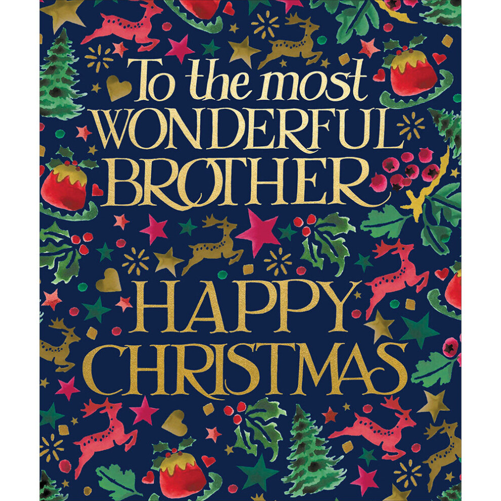 Emma Bridgewater Wonderful Brother Festive Christmas Card Xmas Greeting Cards