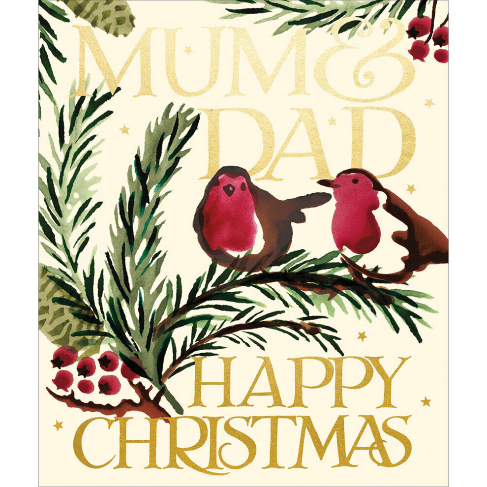 Emma Bridgewater Mum & Dad Robin Festive Christmas Card Xmas Greeting Cards