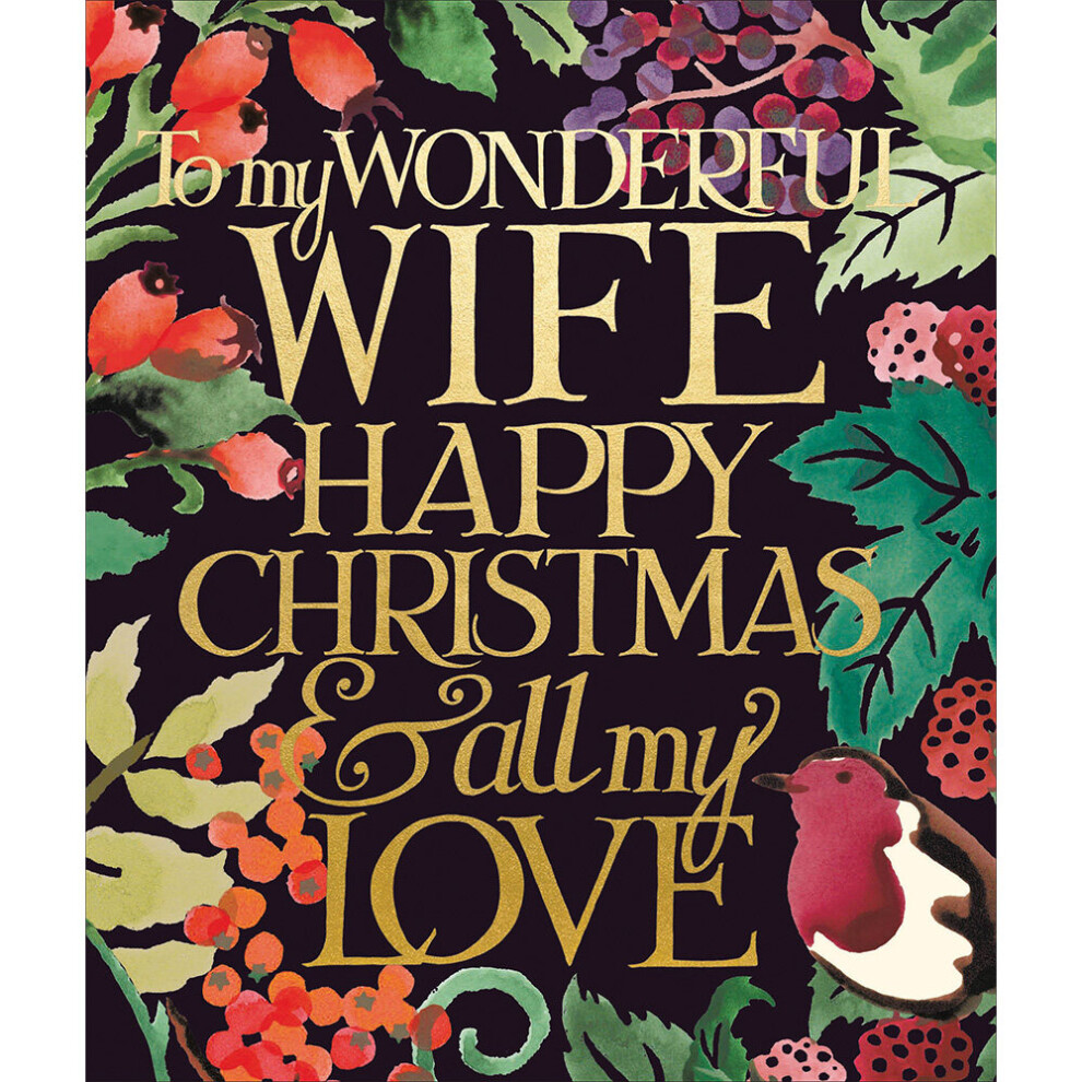 Woodmansterne Emma Bridgewater Wonderful Wife Festive Christmas Card Xmas Greeting Cards