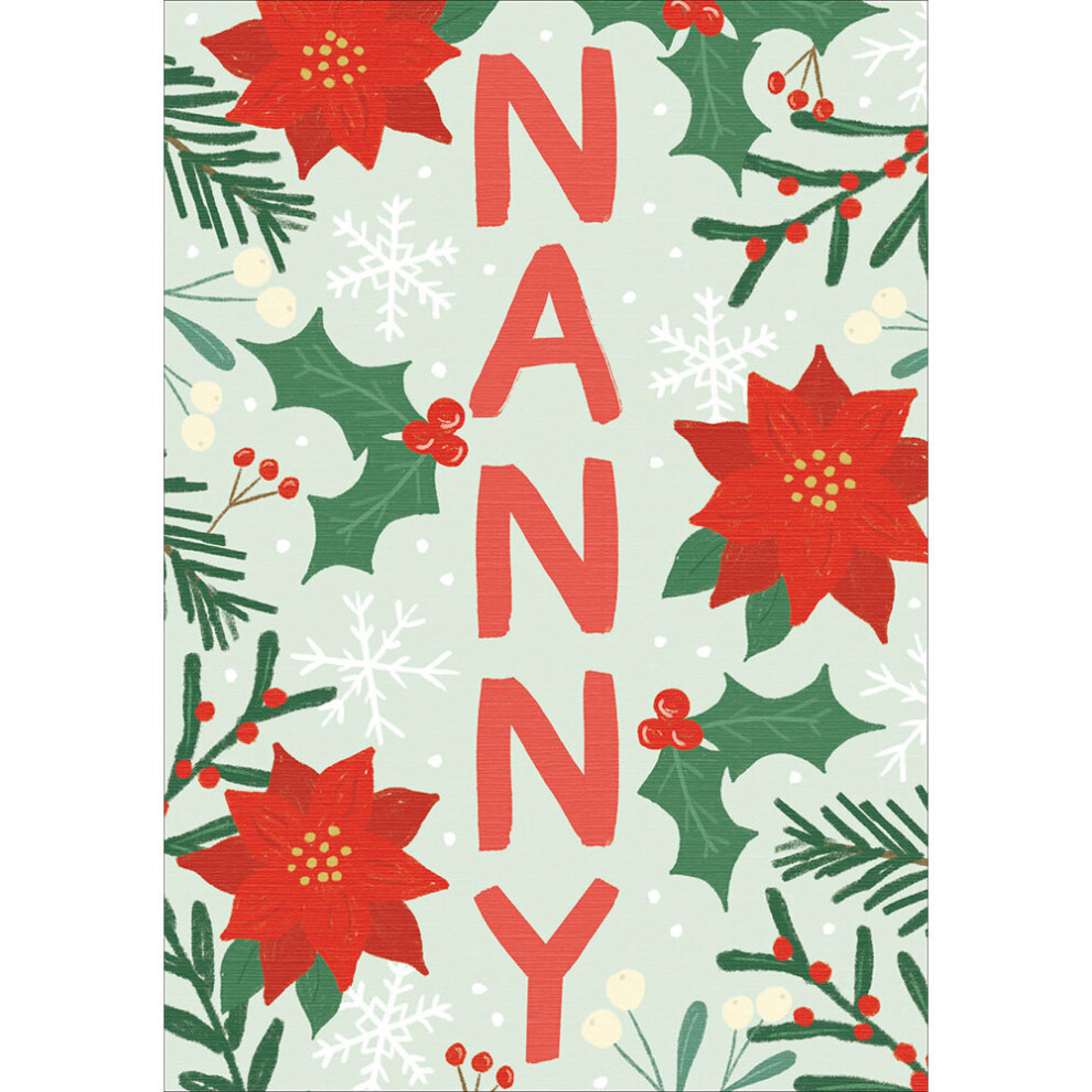 Candy Cane Lane To Nanny Contemporary Christmas Card Xmas Greeting Cards