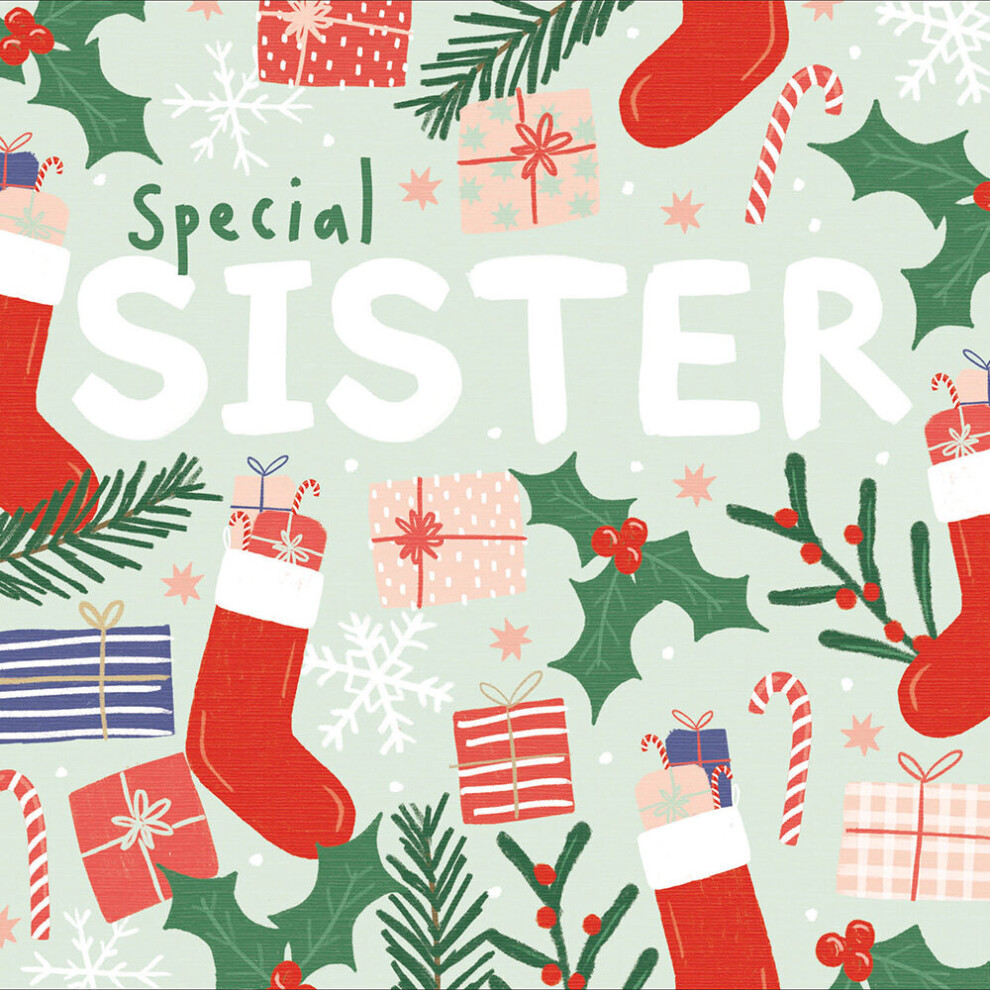 Woodmansterne Candy Cane Lane Special Sister Contemporary Christmas Card Xmas Greeting Cards
