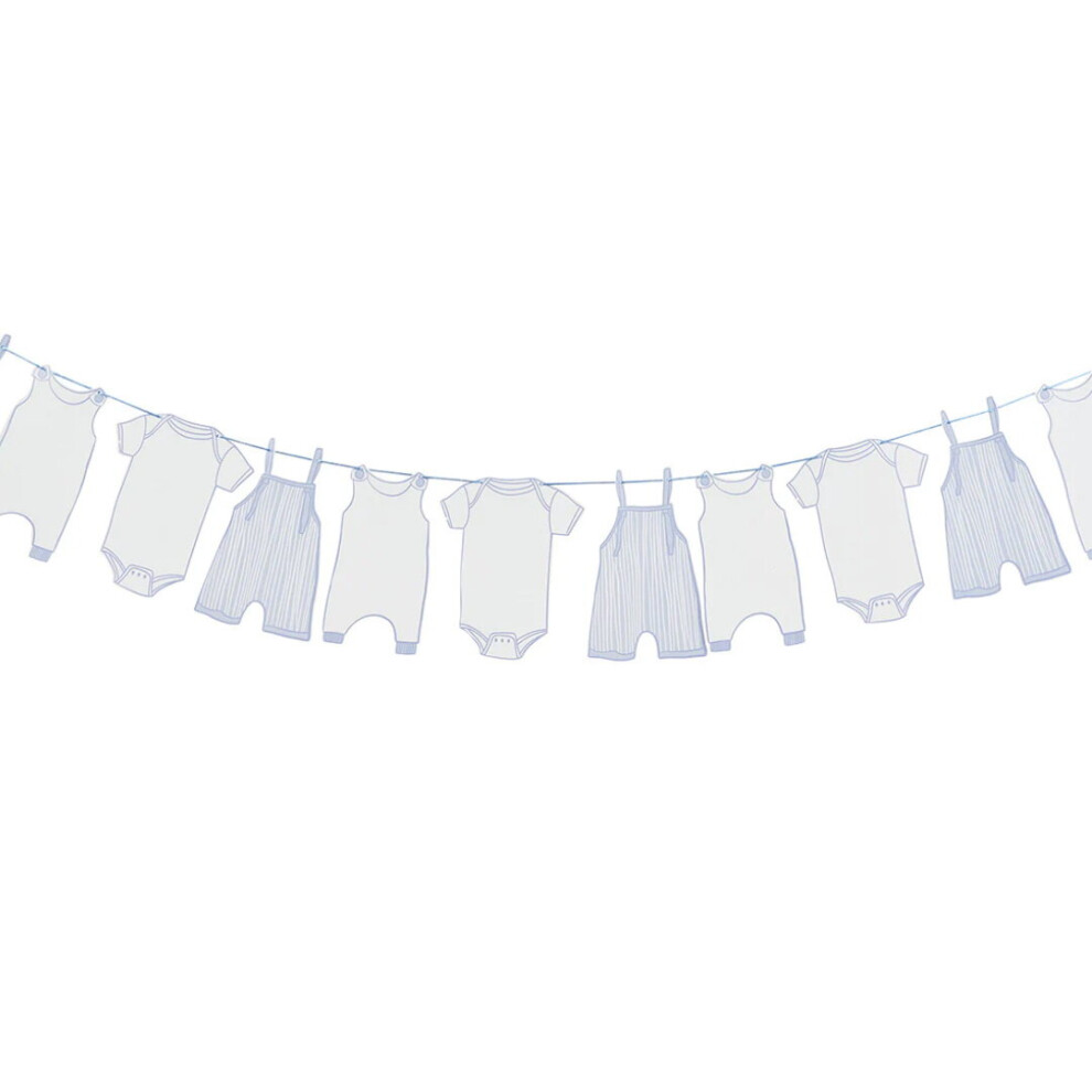 (Babygrow Card Garland) Baby Shower Party Table Decorations Tableware Boy