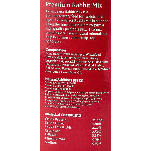 Extra Select Premium Mix Rabbit Feed Tub, 5 Litre 1