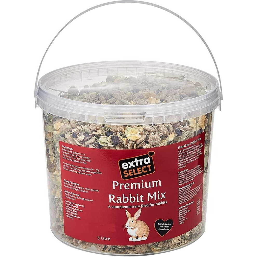 Extra Select Premium Mix Rabbit Feed Tub, 5 Litre