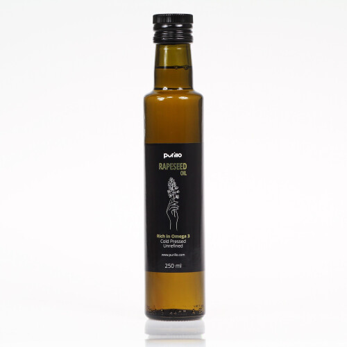 Rapeseed oil, cold-pressed, unrefined - Purillo 250 ml
