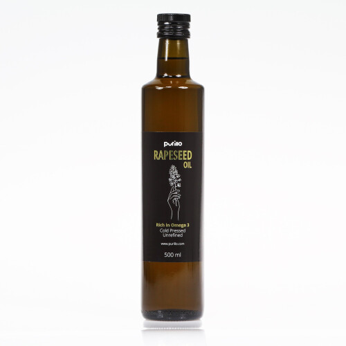 Rapeseed oil, cold-pressed, unrefined - Purillo 500 ml