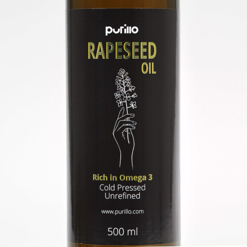 Rapeseed oil, cold-pressed, unrefined - Purillo 500 ml 2