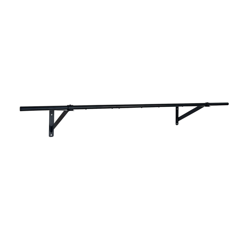 Oypla 5ft Wall Mounted Garment Clothes Rail Super Heavy Duty All Metal Black