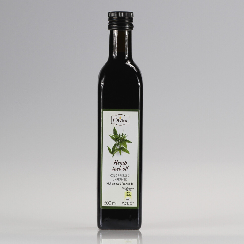 Ol'vita Hemp Seed Oil, Cold-Pressed And Crude 500 Ml