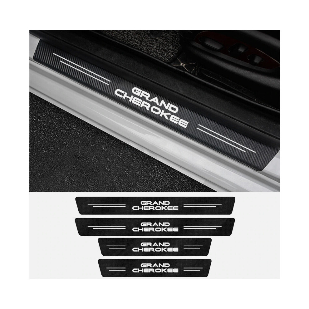 For Jeep Grand Cherokee Car Door Plate Sill Scuff Anti Scratch Sticker Protector