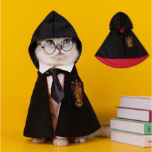 (Red, M) Harry Potter Cat Dog Cloak Harry Potter Pet Cloak Magic Academy Clothes