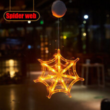 ( Spider Web) Halloween Window Hanging LED Light Home Ornament Suction Cup Lights Home Decor