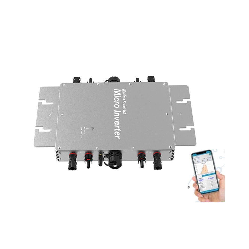 (Wvc1600 Mobile App) 1600W 1400W 1200W Mppt Solar Pv Grid Tie Smart Micro Inverter Dc22v-60V To Ac110v-230V 50Hz/60Hz Mobile App For Remote Monitoring 9495687972237