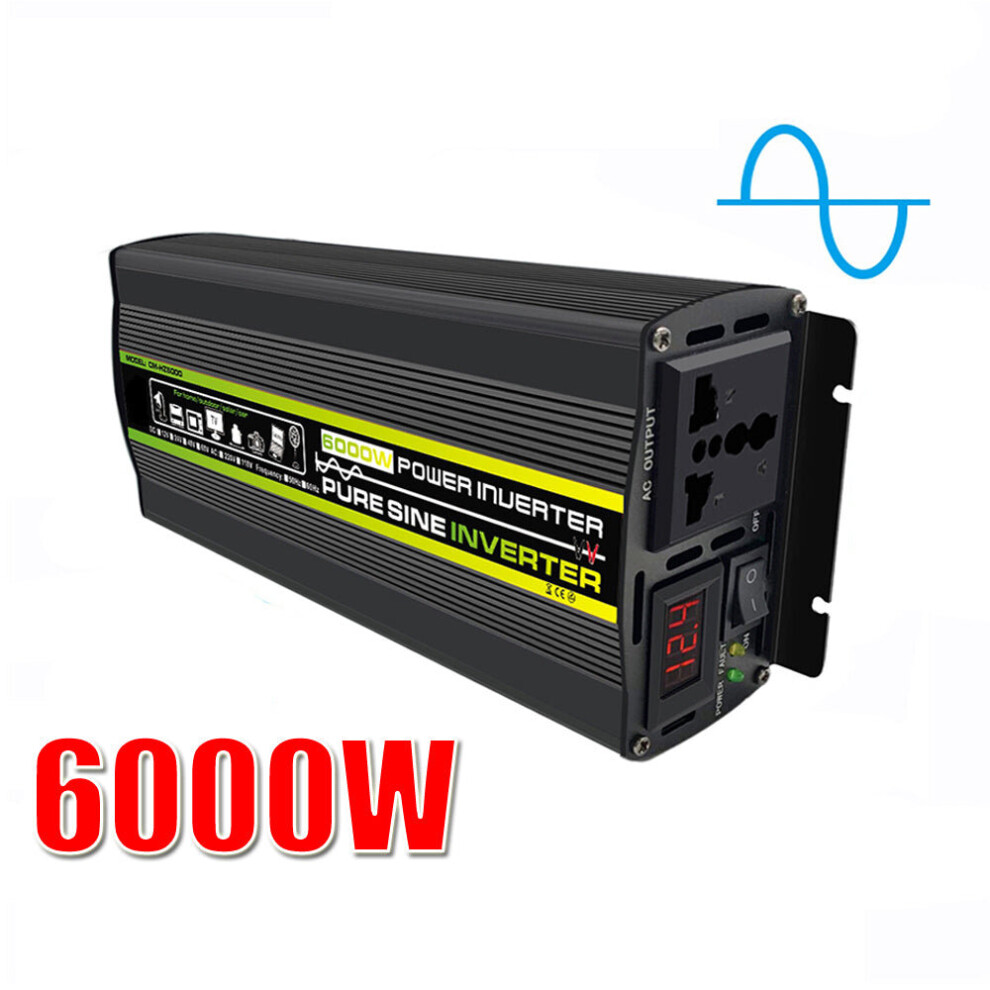 (DC 24V, 6000W) Pure Sine Wave Inverter 12V/24V/48V/60V To AC 110V 220V 8000/6000/4000/3000W Voltage Transformer Power Converter Solar Inverter