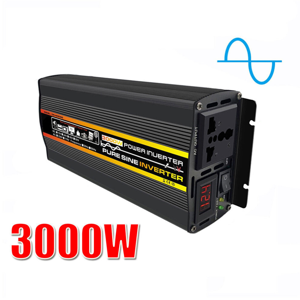 (DC 12V, 3000W) Pure Sine Wave Inverter 12V/24V/48V/60V To AC 110V 220V 8000/6000/4000/3000W Voltage Transformer Power Converter Solar Inverter