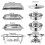 Stainless Steel Chafing Dish Buffet Set 8QT Rectangular×2+5QT Round×2 5