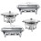 Stainless Steel Chafing Dish Buffet Set 8QT Rectangular×2+5QT Round×2 1