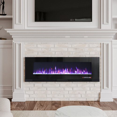 Living And Home (Black, 72inch) LED Electric Fireplace with Remote Control 2