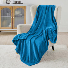 (Teal Blanket Throw) Faux Fur Fleece Blankets Throw Soft Bed King Blanket