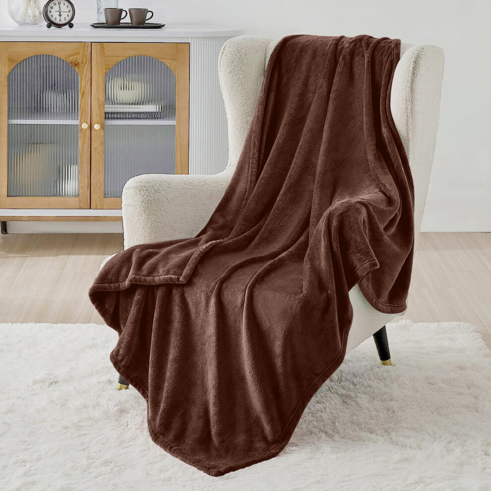 (Coffee Blanket Throw) Faux Fur Fleece Blankets Throw Soft Bed King Blanket