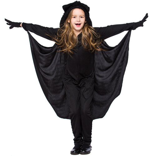 (M) Halloween Cosplay Cloak Bat Cape Witch Junpsuit