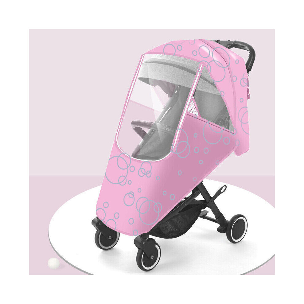 (  Pink) Baby Buggy Rain Cover Universal Raincover For Pushchair Stroller Pram Waterproof