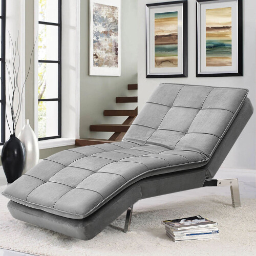 Living And Home Fabric Upholstered Sofa Bed Chaise Lounge
