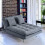 Living And Home (Grey) Fabric Upholstered Tufted Sofa Bed 2