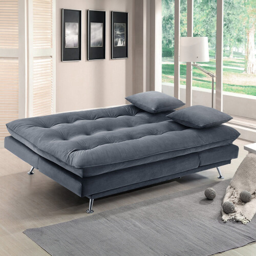 Living And Home (Grey) Fabric Upholstered Tufted Sofa Bed 2