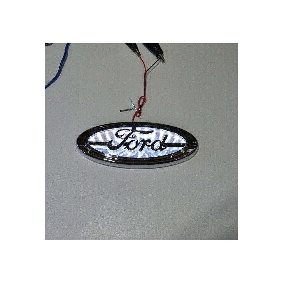 (White) Ford Car Emblem 3d Led Car Tail Light Logo Badge