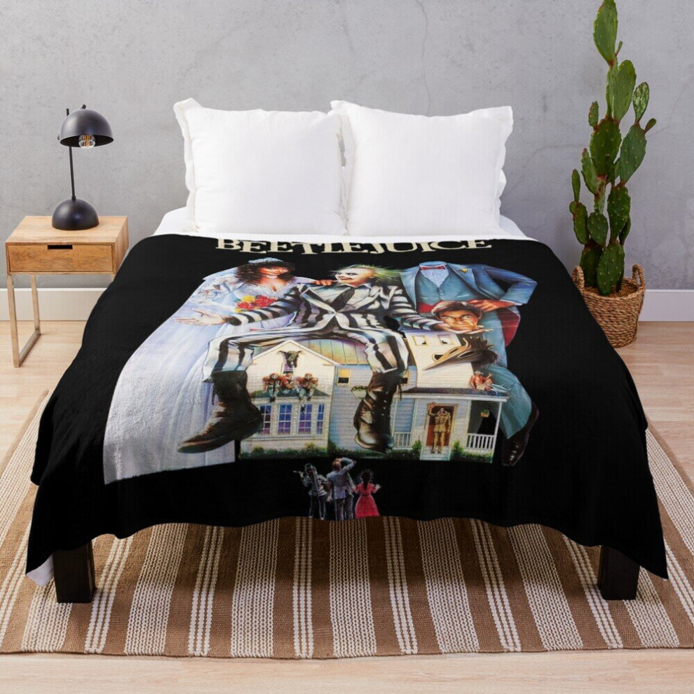 Fleece Throw Blanket Beetlejuice for Sofa Couch Kids 60 x 50 Inches