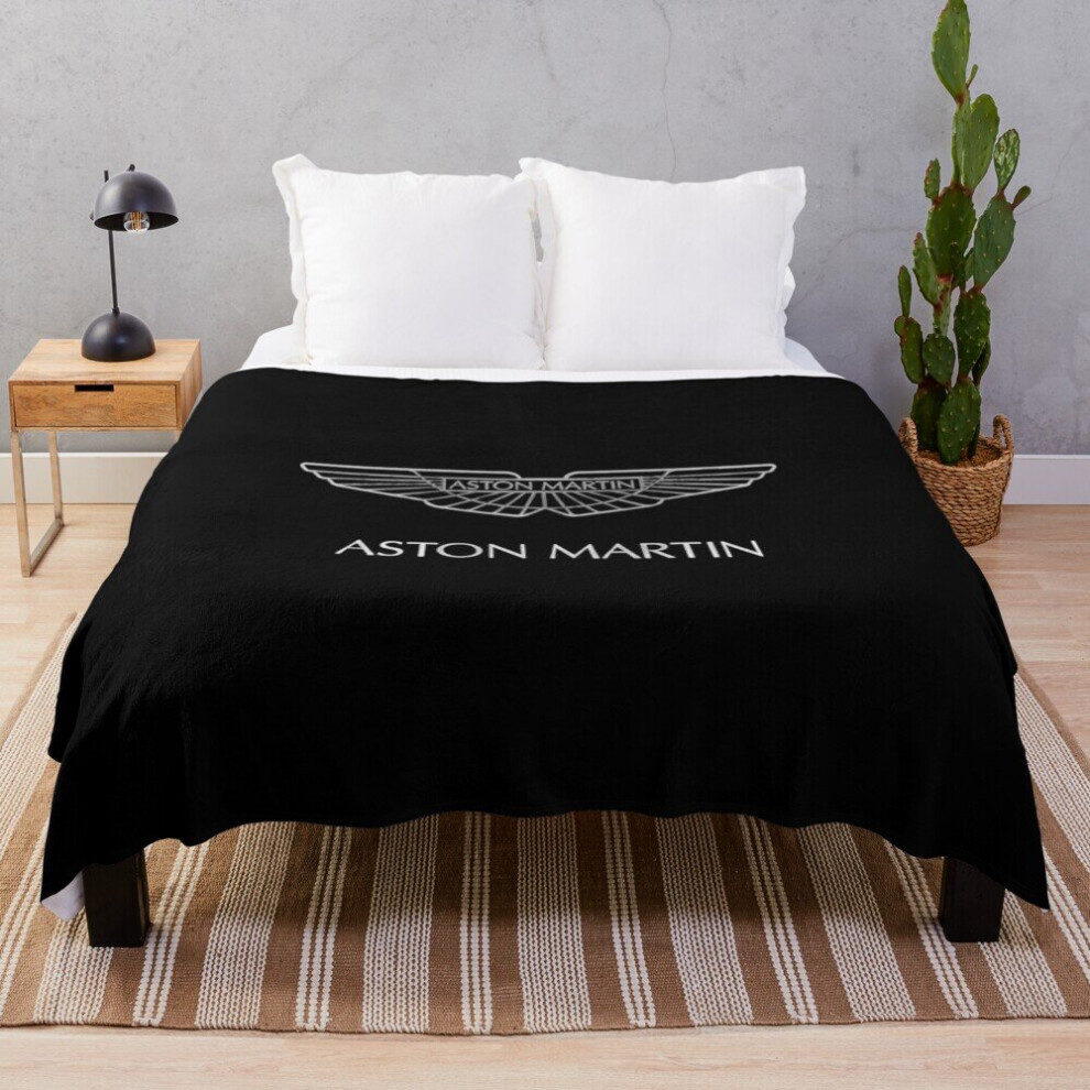 Fleece Throw Blanket Aston Martin Logo   for Sofa Couch Kids 60 x 50 Inches