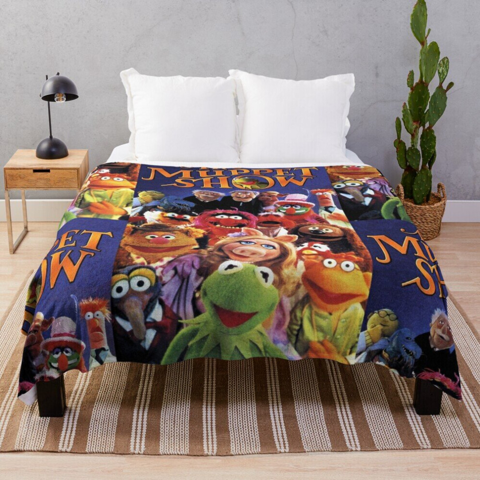 Fleece Throw Blanket The Muppet Show - vintage cast retro TV for Sofa Couch Kids 60 x 50 Inches