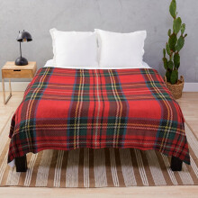 Fleece Throw Blanket Royal Stewart Tartan for Sofa Couch Kids 60 x 50 Inches