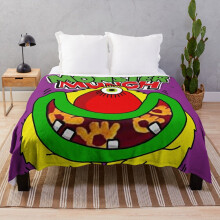 Fleece Throw Blanket 60x50 in - Monster Munch Pickled Onion for Sofa & Kids - Ultra-Soft Flannel All-Season Warmth ObFG-RedBSBlat1-1609054208.9466