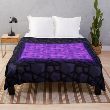 Fleece Throw Blanket Obsidian Nether Portal - PureBDcraft for Sofa Couch Kids 60 x 50 Inches