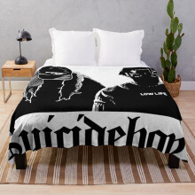 Fleece Throw Blanket SuicideboyS Art Outlines for Sofa Couch Kids 60 x 50 Inches