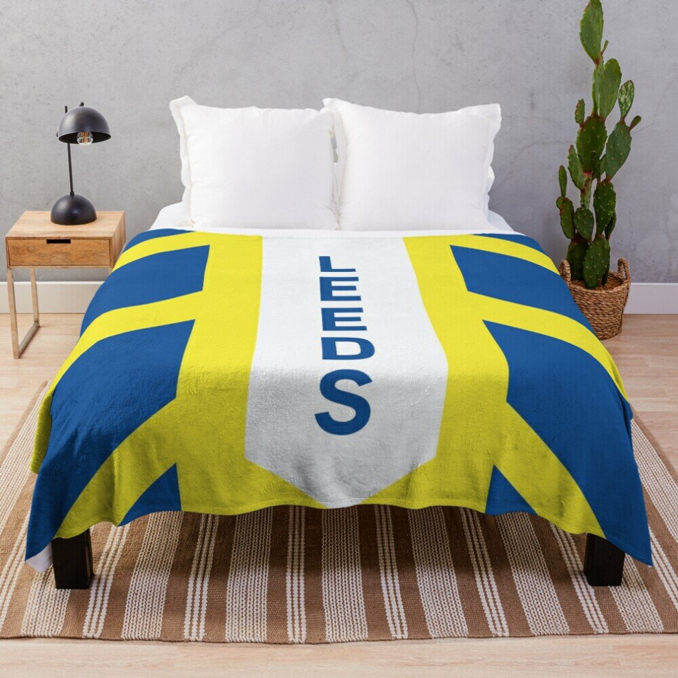 Fleece Throw Blanket Leeds United for Sofa Couch Kids 60 x 50 Inches
