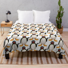 Fleece Throw Blanket Pingu for Sofa Couch Kids 60 x 50 Inches