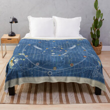Fleece Throw Blanket Time Bandits Map of the Universe for Sofa Couch Kids 60 x 50 Inches