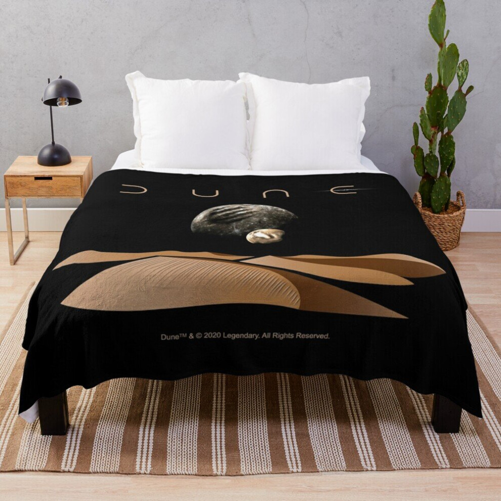 Fleece Throw Blanket Dune Landscape with Moons of Arrakis for Sofa Couch Kids 60 x 50 Inches
