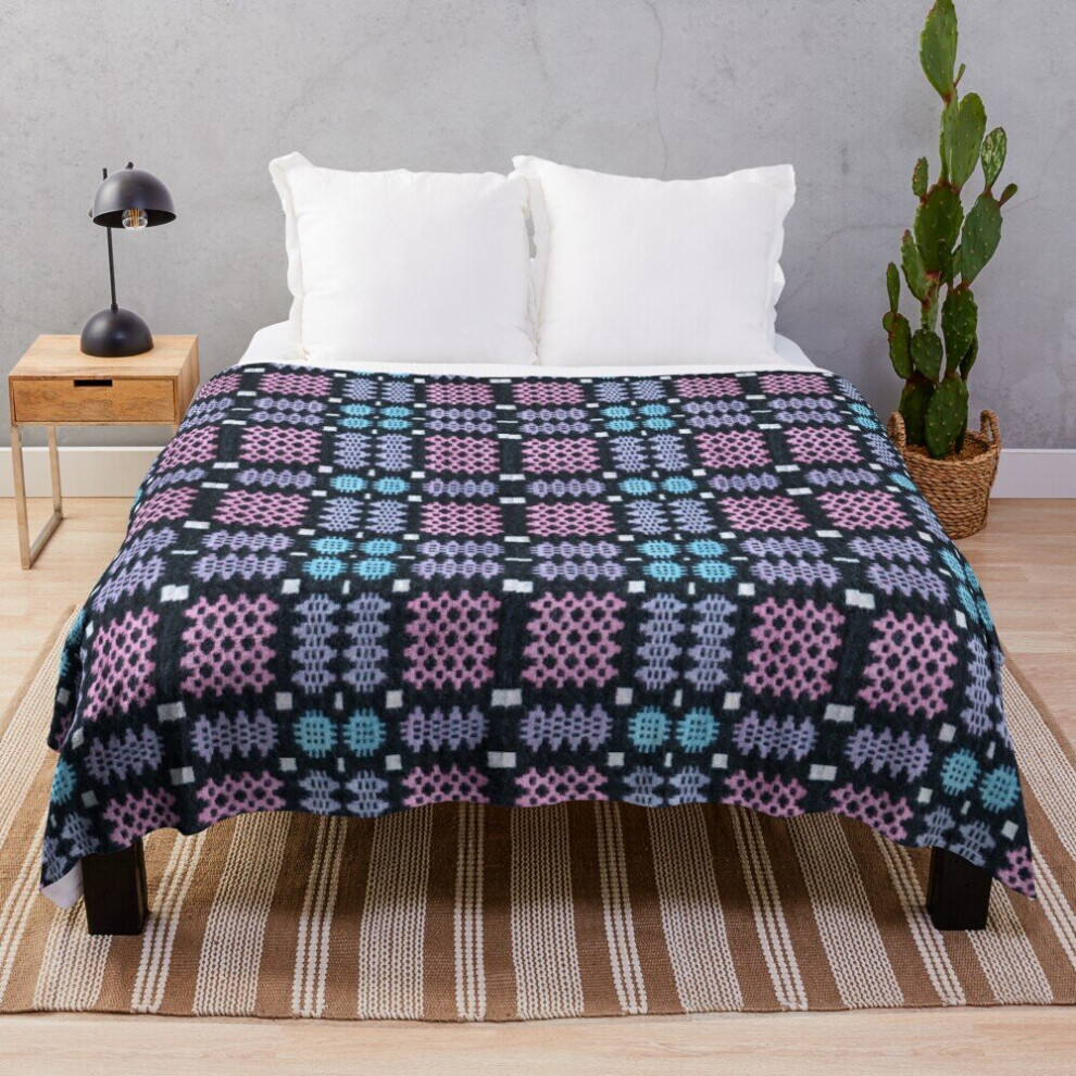 Fleece Throw Blanket Traditional Woven Welsh Blanket for Sofa Couch Kids 60 x 50 Inches